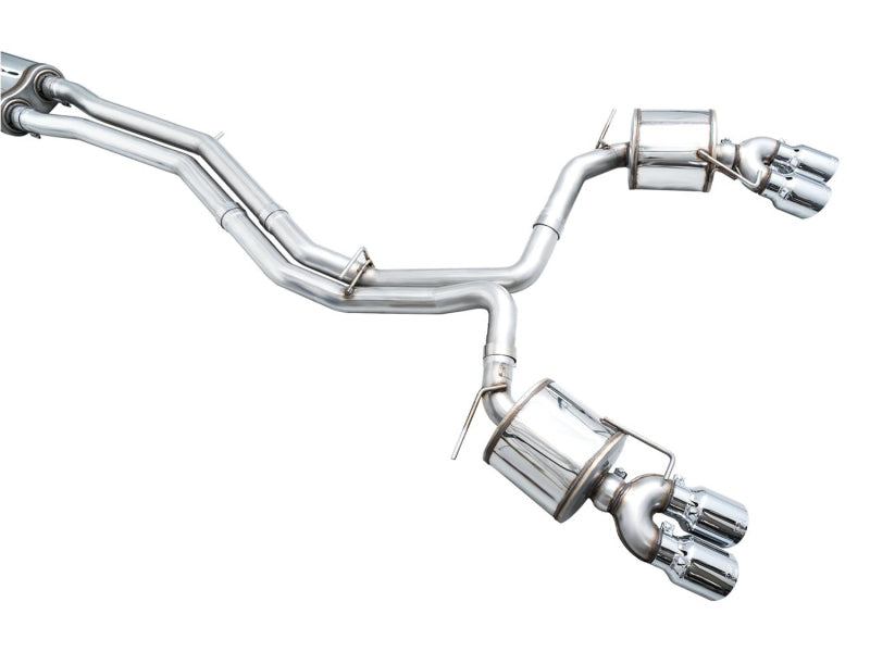 AWE Tuning 19-23 Audi C8 S6/S7 2.9T V6 AWD Touring Edition Exhaust - Chrome Silver Tips - 3015-42103