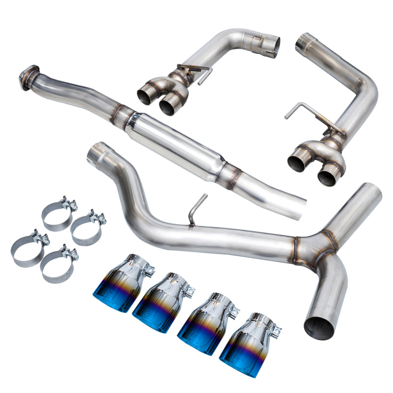 AWE Tuning 12-14 Subaru WRX STI Sedan Track Edition Exhaust - Vapor Blue Quad Tips (102mm) - 3020-49074