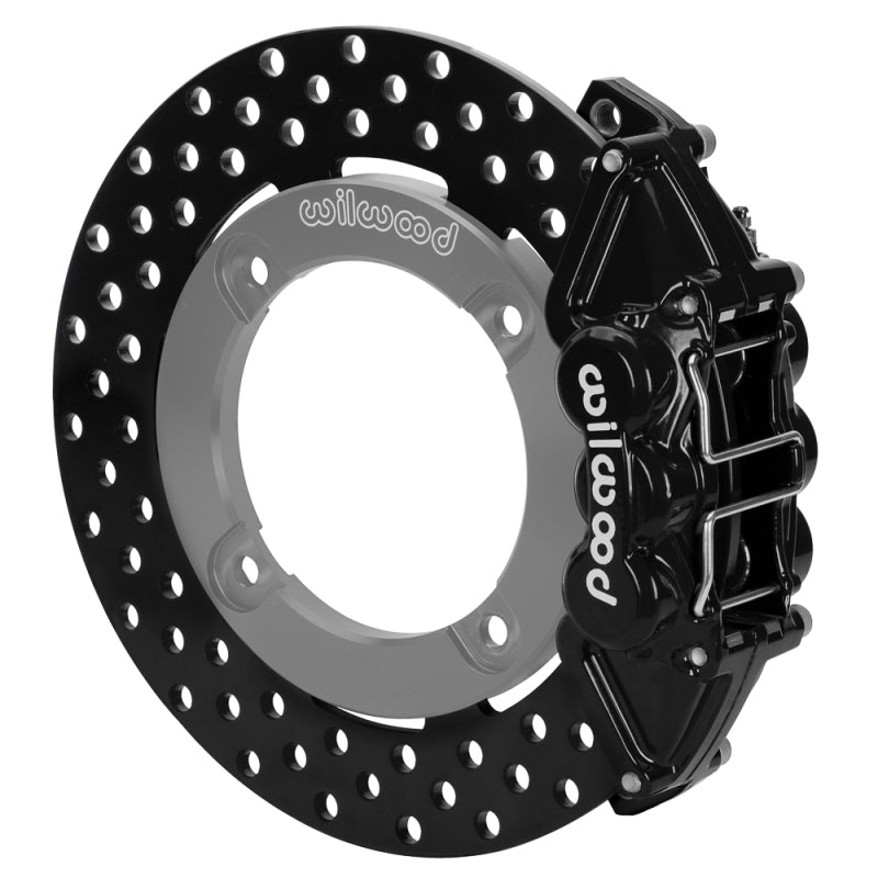 Wilwood 19-22 Honda Talon 1000 Black 4-Piston Rear Kit 11.25in - Drilled Rotors - 140-16627-D