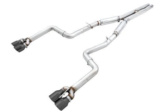 AWE Tuning 2015+ Dodge Challenger 6.4L/6.2L SC Track Edition Exhaust - Quad Diamond Black Tips - 3015-43144