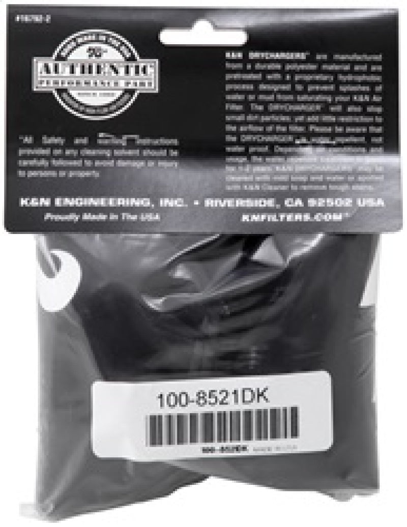 K&N Air Filter Wrap - Black - 4.313in Base ID x 4.75in Top ID x 6.75in H - 100-8521DK