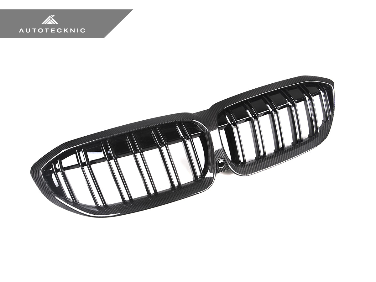AutoTecknic Dry Carbon Fiber Dual-Slats Front Grilles - BMW G20 3-Series Pre-LCI