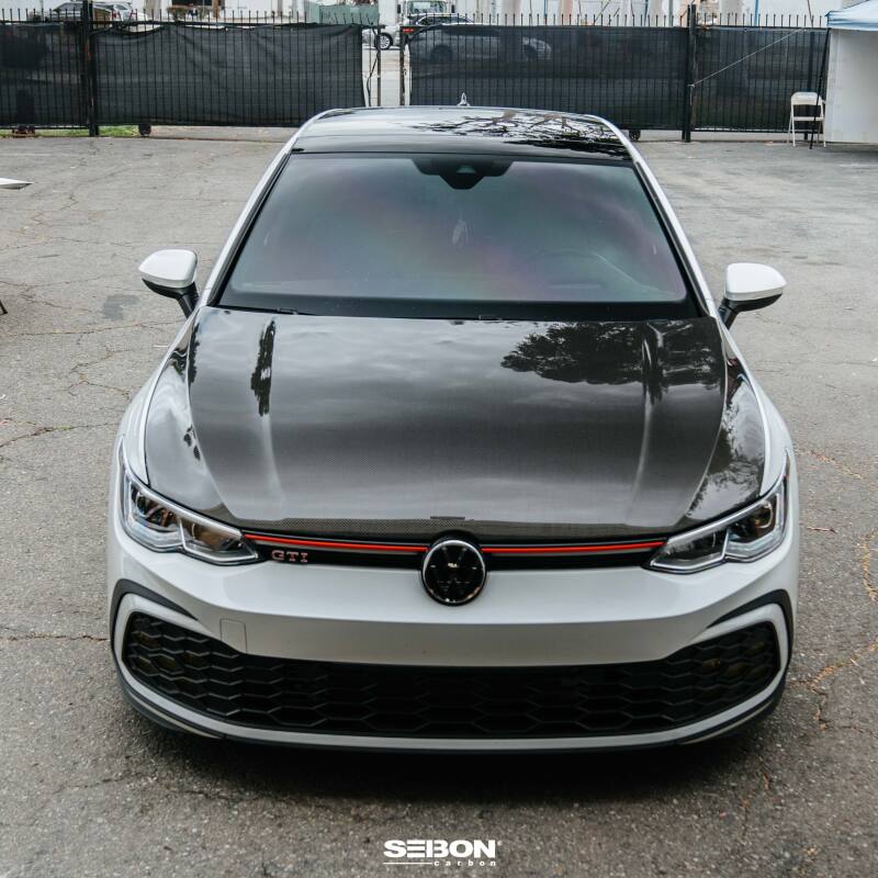 Seibon 22-23 Volkswagen Golf GTI/R OEM Style Carbon Fiber Hood - HD22VWG8-OE