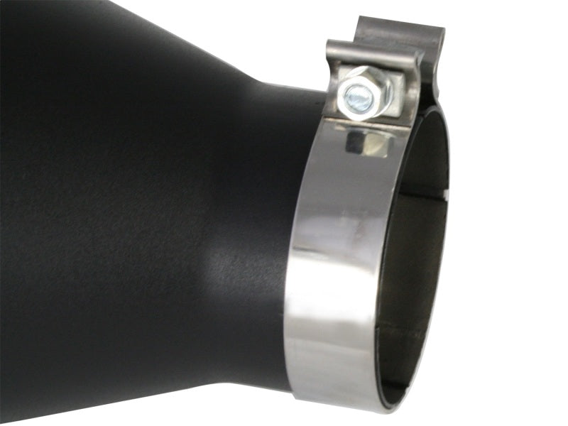 aFe MACHForce XP Exhausts Tips SS-304 EXH Tip 4In x 7Out x 18L Bolt-On (blk) - 49-92023-B