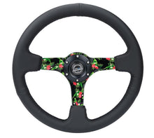 Load image into Gallery viewer, NRG Reinforced Steering Wheel (350mm/ 3in. Deep) Matte Black Spoke/Black Leather/ Yellow Center - RST-036TROP-R