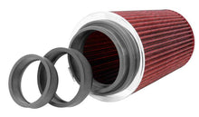 Load image into Gallery viewer, K&amp;N Universal Air Filter Chrome Round Tapered Red - 4in Flange ID x 1.125in Flange Length x 9.5in H - RG-1002RD