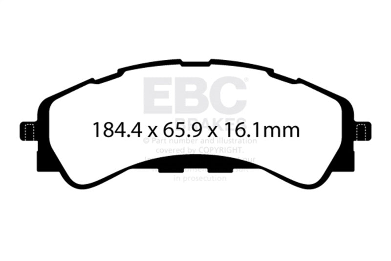 EBC 2019+ Ford Ranger 2WD 2.3T Greenstuff Front Brake Pads - DP63107
