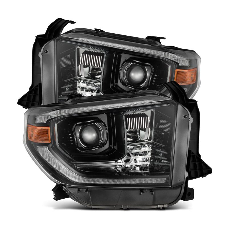 AlphaRex 14-21 Toyota Tundra LUXX-Series LED Proj Headlights Alpha-Blk w/Actv Light & Seq. Sig + DRL - 880836