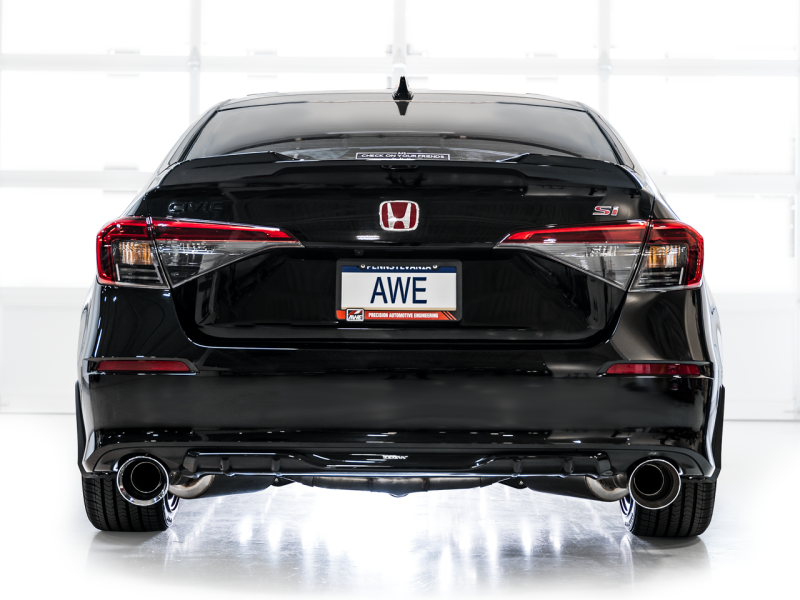 AWE Tuning 22+ Honda Civic Si/Acura Integra Track Edition Cat-Back Exhaust - Dual Chrome Silver Tips - 3020-32331