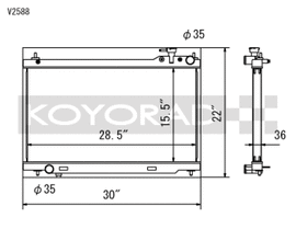 Koyo 03-07 Infiniti G35 Coupe / 03-06 G35 Sedan VQ35DE (MT) Radiator - V2588