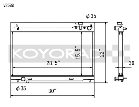 Koyo 03-07 Infiniti G35 Coupe / 03-06 G35 Sedan VQ35DE (MT) Radiator - V2588