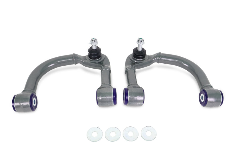 SuperPro 05-23 Toyota Tacoma 4WD Front Upper Fixed Offset Control Arm Set - Gun Metal - TRC6490E