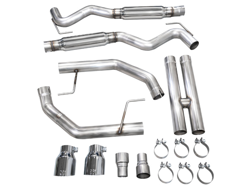 AWE 2024 Ford Mustang GT Fastback S650 RWD Track Edition Cat-Back Exhaust w/ Dual Chrome Silver Tips - 3020-32650