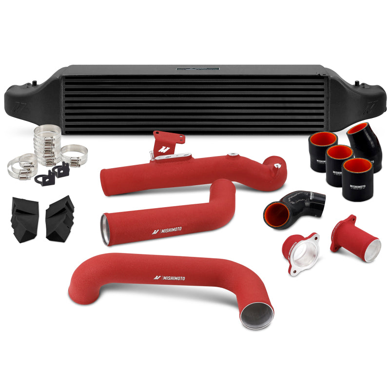 Mishimoto 2022+ Honda Civic 1.5T Intercooler Kit - Black Intercooler - Red Pipes - MMINT-CIV-22KBKWRD