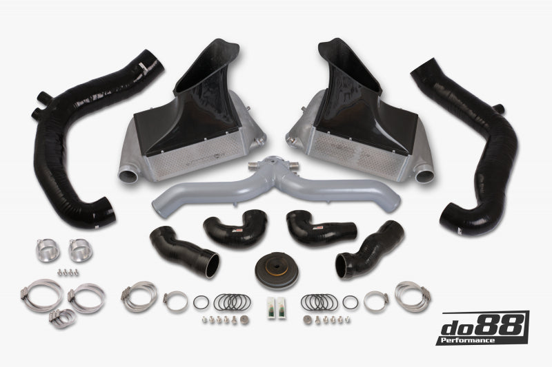 do88 10-12 Porsche 911 Turbo/Turbo S (997.2) BigPack Intercooler Kit w/Silver Pipe + Inlets - BIG-130SI-169