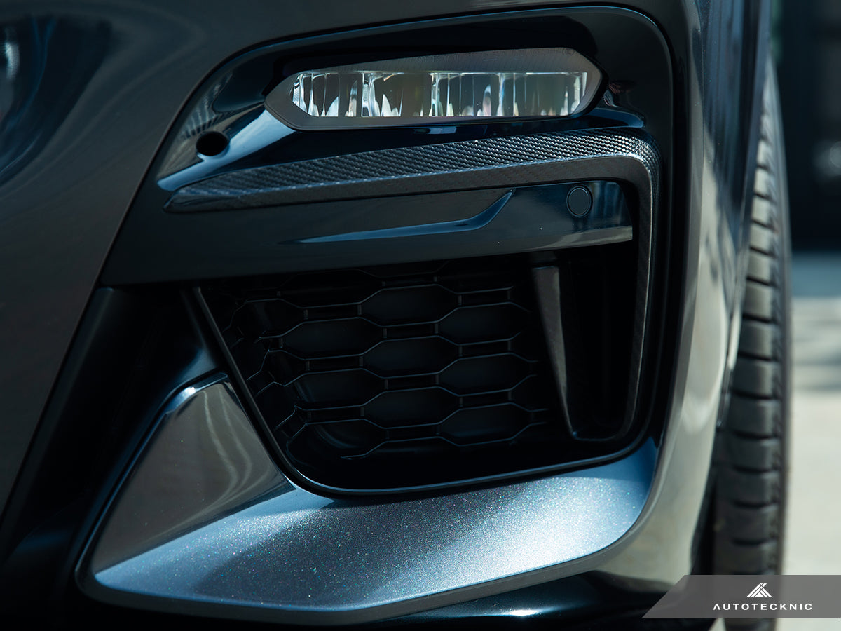 AutoTecknic Carbon Fiber Front Bumper Trim Set - BMW G01 X3 | G02 X4 M40I Pre-LCI