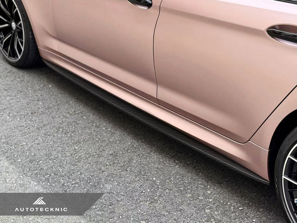 AutoTecknic Dry Carbon Fiber Side Skirt Extension Set - BMW F90 M5 | G30 5-Series