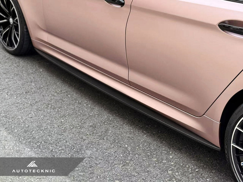 AutoTecknic Dry Carbon Fiber Side Skirt Extension Set - BMW F90 M5 | G30 5-Series