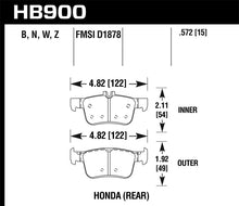 Load image into Gallery viewer, Hawk 16-19 Honda Civic (Excludes Si and Type R) HP+ Street Rear Brake Pads - HB900N.572