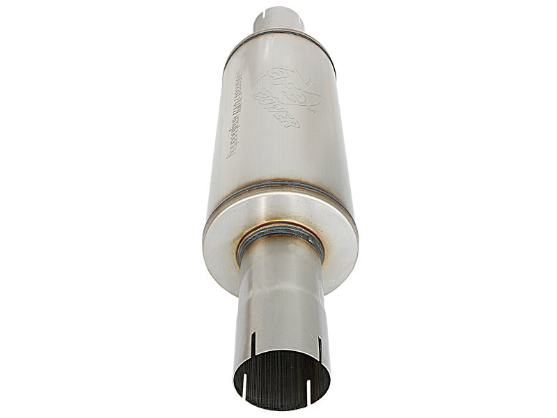aFe ATLAS Muffler 3-1/2 IN ID Center/Center x 7 IN Dia. X 16 IN L - Round Body - 49M00025