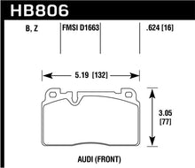 Load image into Gallery viewer, Hawk 16-17 Audi A6 HPS 5.0 Front Brake Pads - HB806B.624