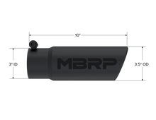 Load image into Gallery viewer, MBRP Universal Tip 3-1/2in O.D. Angled Rolled End - 3in ID Inlet 10in Length - Black - T5115BLK