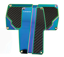 Load image into Gallery viewer, NRG Brushed Aluminum Sport Pedal A/T - Silver w/Black Carbon - PDL-150MC