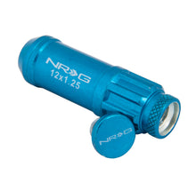 Load image into Gallery viewer, NRG 700 Series M12 X 1.25 Steel Lug Nut w/Dust Cap Cover Set 21 Pc w/Locks &amp; Lock Socket - Blue - LN-LS710BL-21