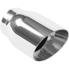 Load image into Gallery viewer, MagnaFlow Tip Stainless Double Wall Round Single Outlet Polished 3.5in DIA 2.5in Inlet 5.5in Length - 35225