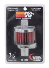 Load image into Gallery viewer, K&amp;N Clamp On Rubber Base Crankcase Vent Filter 0.5in Flange ID 2in OD 1.5in Height - 62-1330