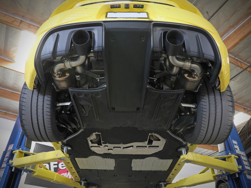 aFe MACHForce XP 2.25in-2.5in 304SS Exhaust Cat-Back Porsche 20-22 Cayman GT4(718) 4.0L - Black Tips - 49-36443-B