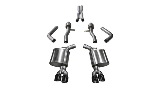 Corsa 2017-2023 Dodge Challenger 5.7L V8 Sport Cat-Back Dual Rear Exit w/3.5in Black Tips - 21005BLK