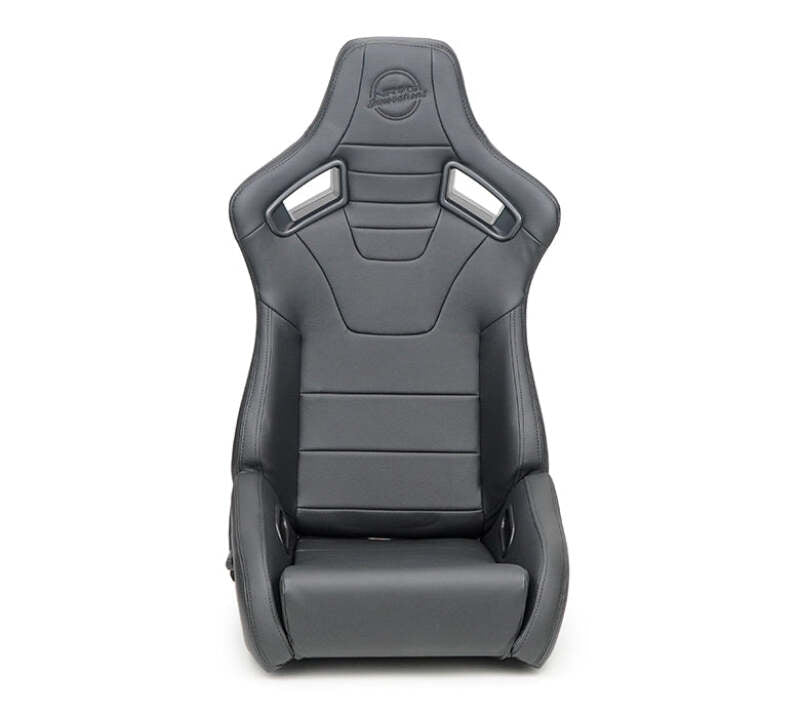 NRG Omega Reclinable Racing Seat (Pair) Black with Black Carbon Vinyl Back - RSC-750BK/BK L/R