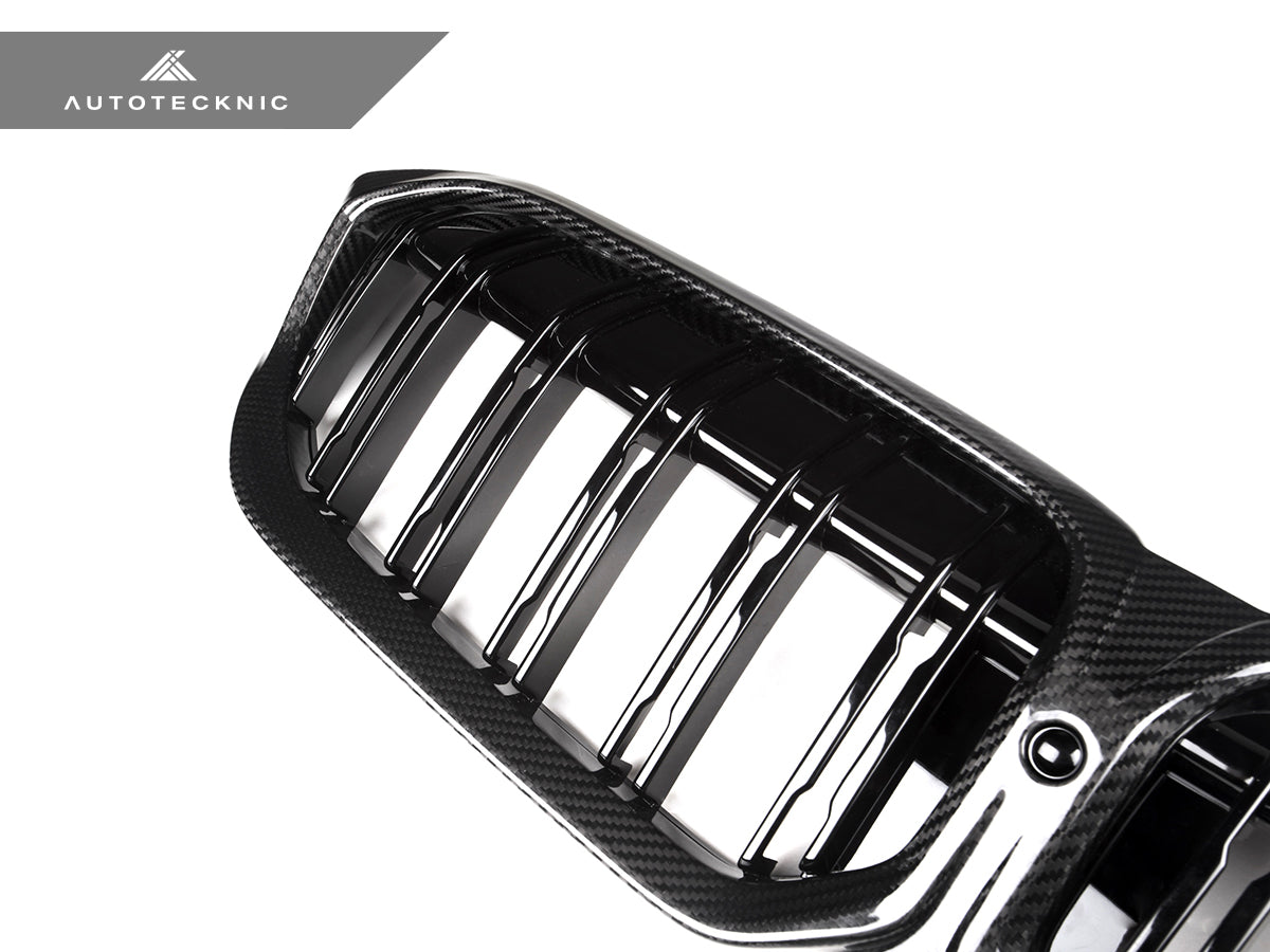 AutoTecknic Dry Carbon Fiber Dual-Slat Front Grille - BMW G20 3-Series LCI