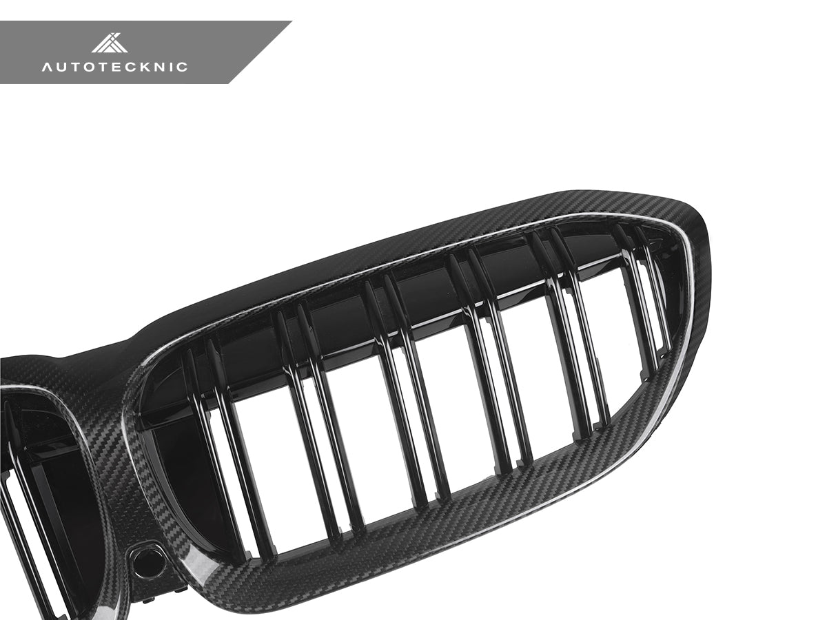 AutoTecknic Dry Carbon Fiber Dual-Slats Front Grilles - BMW G20 3-Series Pre-LCI