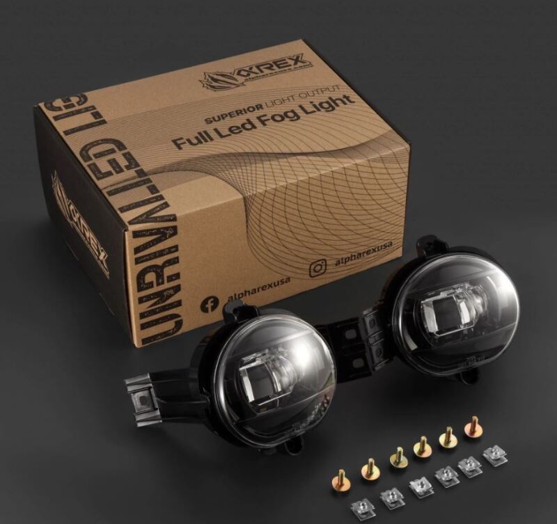 AlphaRex 02-08 Dodge Ram 1500/03-09 Ram 2500/3500 DoubleTap Dual Color LED Proj Fog Lights - Wt/Ambr - 210005