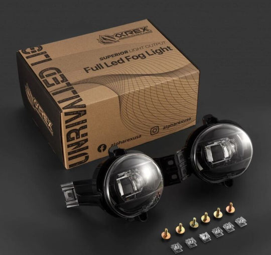 AlphaRex 02-08 Dodge Ram 1500/03-09 Ram 2500/3500 DoubleTap Dual Color LED Proj Fog Lights - Wt/Ambr - 210005