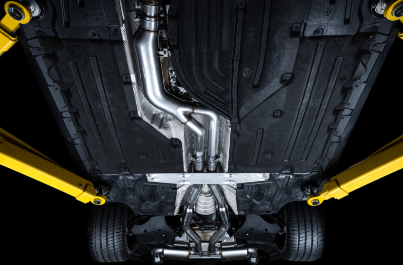 AWE Tuning 2020 Toyota Supra A90 Resonated Touring Edition Exhaust - 5in Chrome Silver Tips - 3015-32118