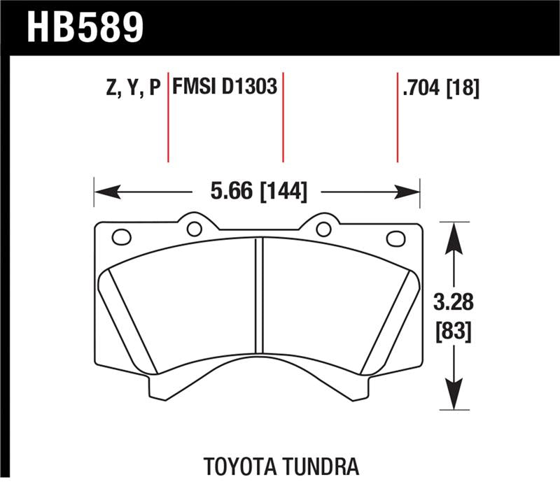 Hawk 08-10 Toyota Land Cruiser / 07-10 Tundra Super Duty Street Front Brake Pads - HB589P.704