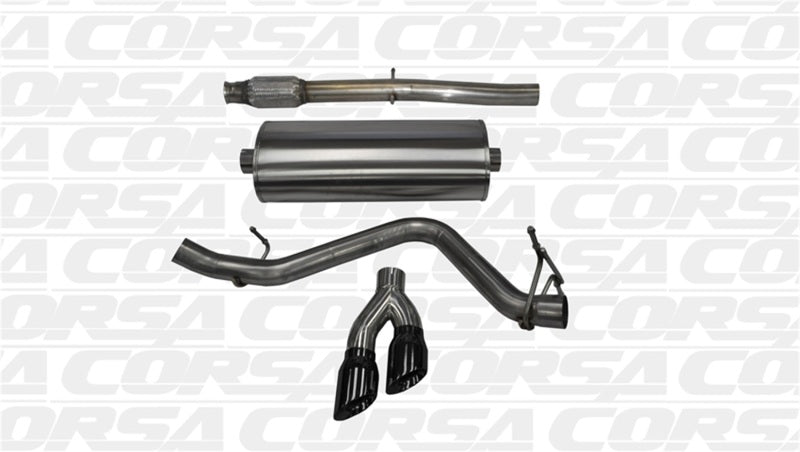 Corsa 14-19 GMC Sierra/Chevy Silv 1500 Crew Cab/Short Bed 5.3L V8 Black Sport Single Side CB Exhaust - 14873BLK