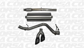 Corsa 14-19 GMC Sierra/Chevy Silv 1500 Crew Cab/Short Bed 5.3L V8 Black Sport Single Side CB Exhaust - 14873BLK