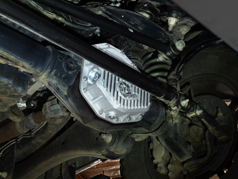 aFe POWER Street Series Front Diff Cover Raw w/ Machined Fins Ford F-250/350 23-26(Dana M235) - 46-71480A