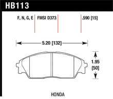 Load image into Gallery viewer, Hawk Honda/ Acura 88-91 Civic Wagon/90-91CRX Si/ 88-90 Prelude S HPS Street Front Brake Pads - HB113F.590