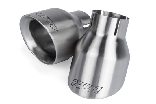 APR Double-Walled 4in Slash-Cut Tips - Brushed - Set of 2 - TPK0002