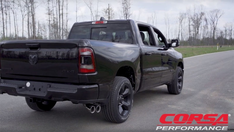 Corsa 19-24 Ram 1500 5.7L Crew Cab w/57in or 76in Bed Cat-Back Single Side Exit 4in PolishedDual Tip - 21036