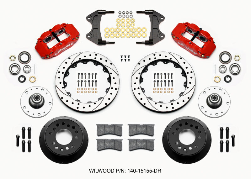 Wilwood Narrow Superlite 6R Front Hub Kit 12.88in Drill Red WWE ProSpindle (5x4.75in 5x5.00in Hub) - 140-15155-DR