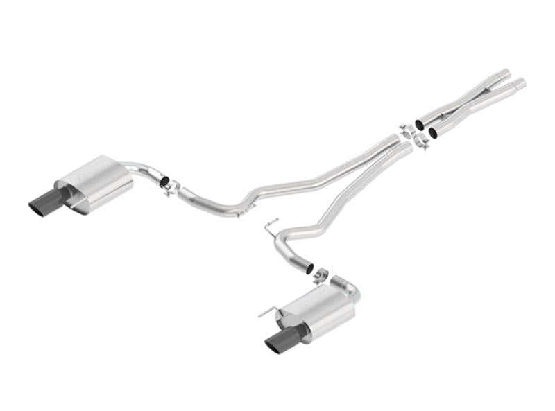 Borla Atak S Cat-Back 15-17 Ford Mustang GT 5.0L V8 MT/AT 2.5in pipe 4in tip (Black Chrome) - 140591BC
