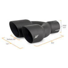 Load image into Gallery viewer, Mishimoto Dual Offset Tips 2.5in Inlet 3in Outlet Slash Cut - Black - MMEXH-TIP-FSTBK