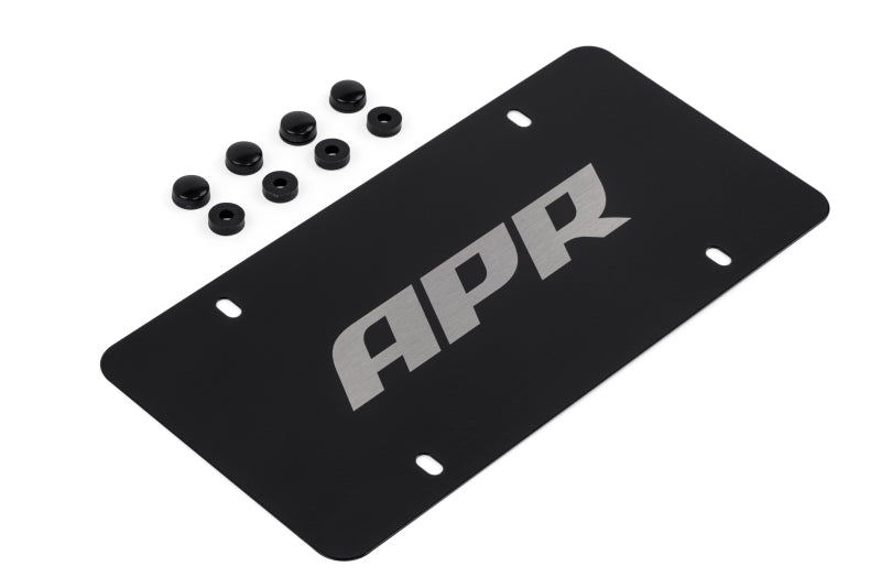 APR License Plate - Silver Logo/Black Plate - A1000015