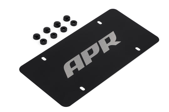 APR License Plate - Silver Logo/Black Plate - A1000015